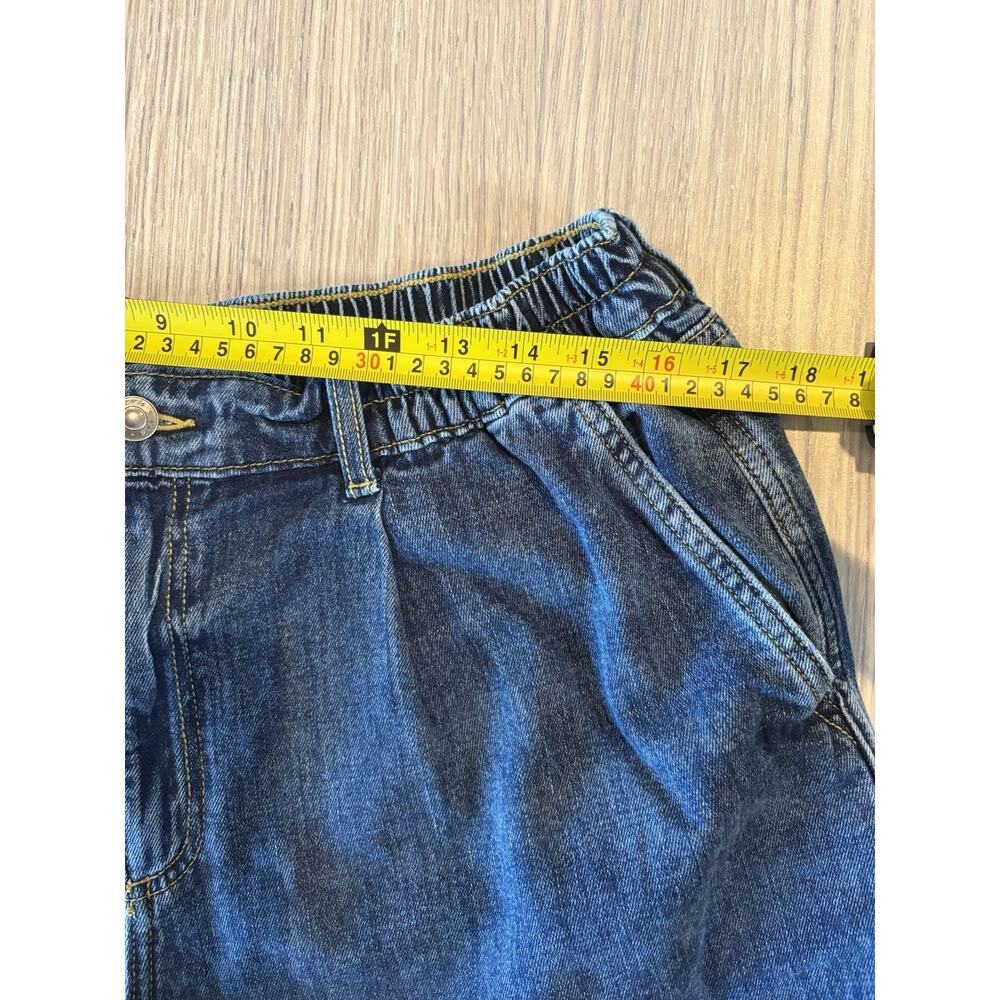 Aerie Vintage Style Denim Shorts Women’s Large Elastic Waist Blue Pockets - Picture 4 of 7